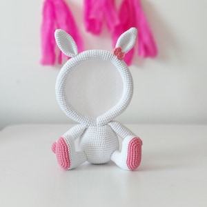 Crochet photo frame bunny, Handmade picture frame, Kids room decor