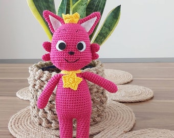 Juguete rosa de crochet, peluche amigurumi
