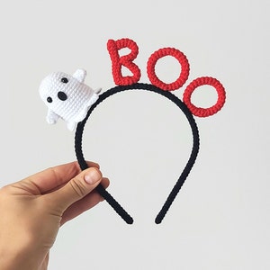 Crochet ghost headband, BOO headband, Halloween ghost, Amigurumi hair accessory, Headband for girls and adult