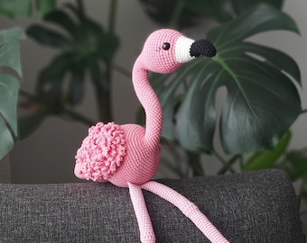 Crochet flamingo, Amigurumi flamingo toy, Handmade stuffed toy