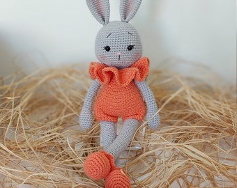 Crochet bunny, Rabbit with dress, Handmade toy, Amigurumi doll