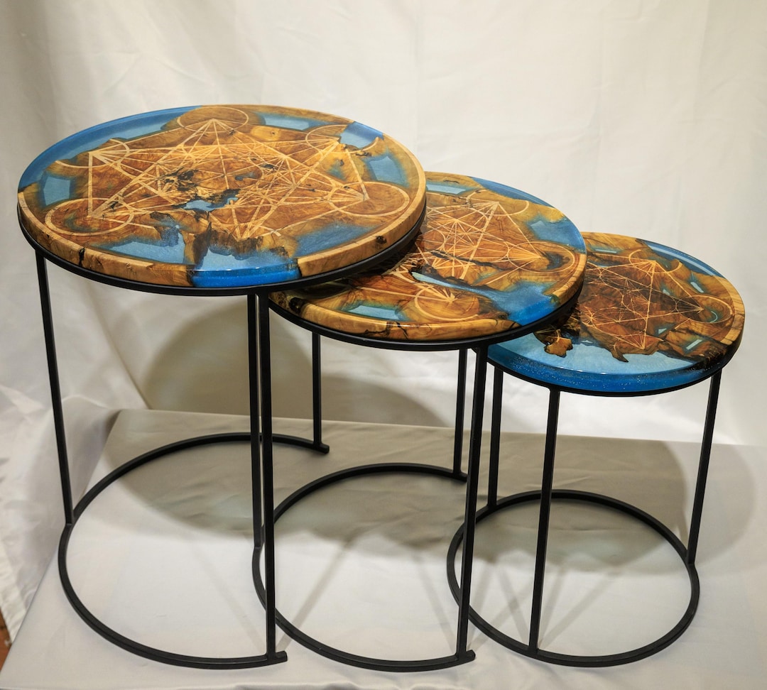 Sacred Geometry Nesting Tables: Handmade Art Furniture by Wood U Need ...