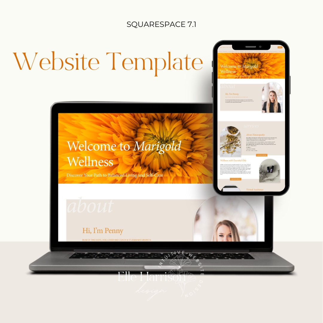 Squarespace 7.1 Website Template One Page Website Blog Etsy
