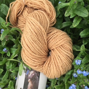 600 jardów mieszanki wełny owczej Cotswold/moheru koziego Angora, organicznej, ręcznie farbowanej pestkami awokado! Cena dotyczy wszystkich trzech motków.