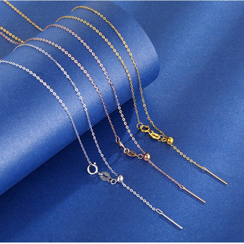 Collar 18K oro cadena delgada sólida / Au750 oro joyería Etsy