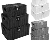 Wicker Basket Woven Hamper Box Storage Basket Cosmetics Bathroom Toilet Holder