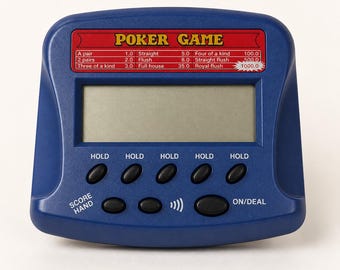 Vintage Electronic Poker Game Handheld LCD Poker Game 90s Retro Casino Game Pocket Game Gambling Toy