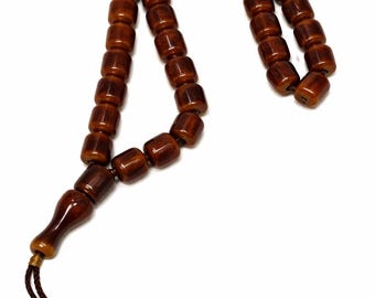 Handmade Catalin Rosary, Amber Prayer Beads, Turkish Islamic Gift