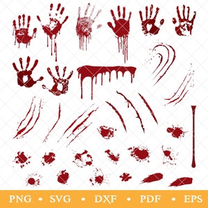Dripping Blood Handprint Svg,Halloween Blood set, Bloody hands svg,Blood Splash Splatter SVG, Bloody Handprint Drips SVG,Png