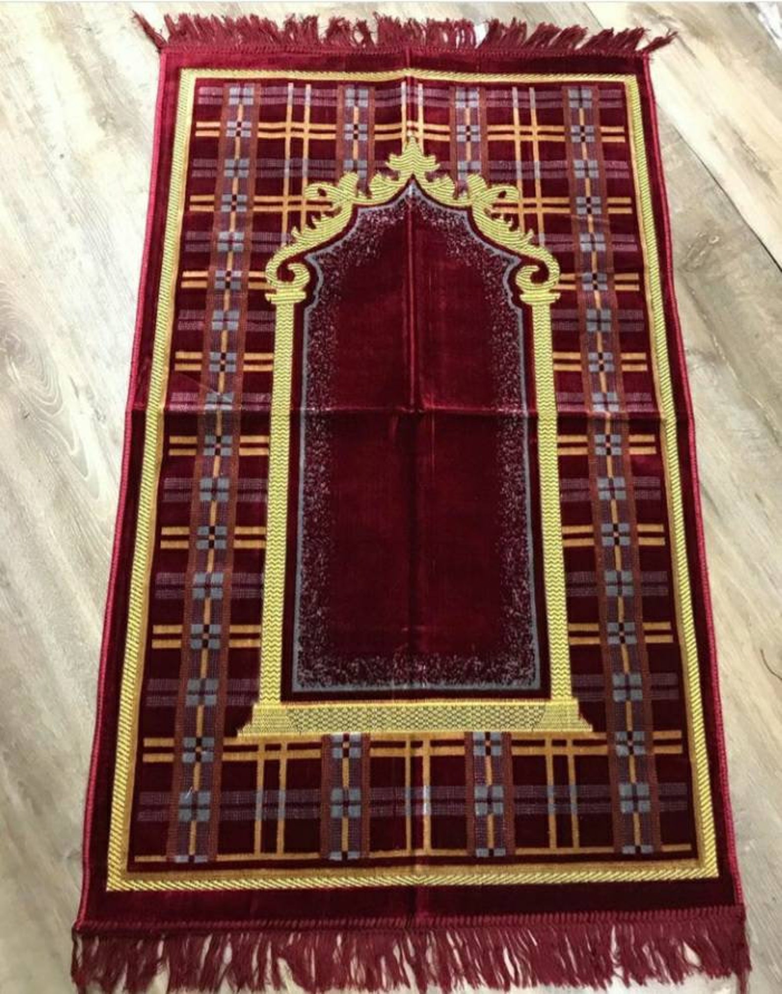 Tapis de prière en velours Salah Mat Etsy