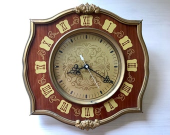 Vintage wall clock collection old antique rare Jantar watch Soviet Russian Retro USSR Home Decor Roman Numerals Quartz AMBER YANTAR clock