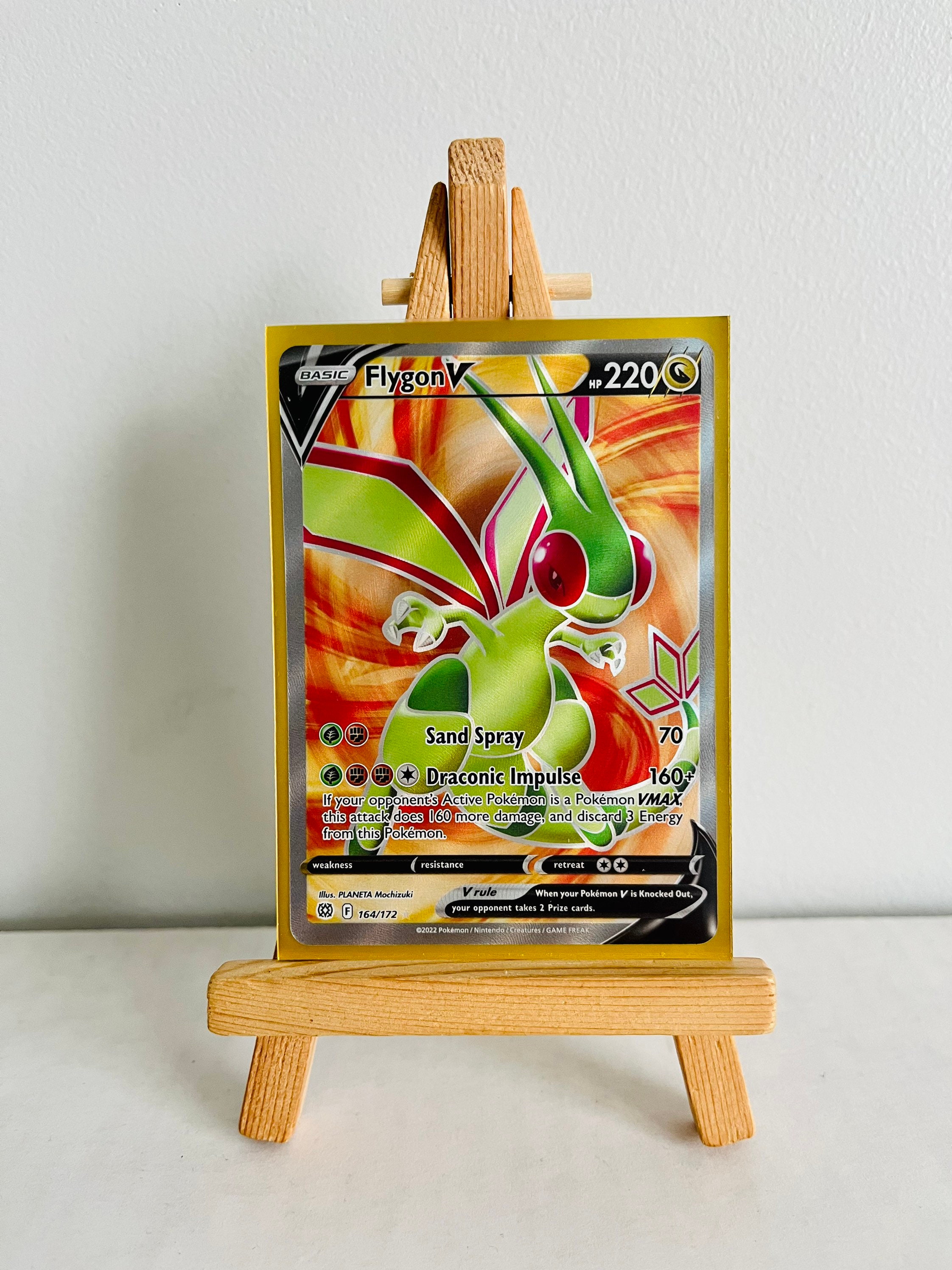 flygon v pokemon card price Flygon V 164 is a solid card for grading. PSA 10 sells on eBay for $98 giving you 371% profit. Profit/loss calculation is based on the lowest grading tier of $18.99. Prices