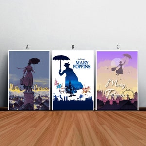 Mary Poppins Movie Poster Film Canvas Print Wall Art Canvas For Living Room Bedroom (No frame)
