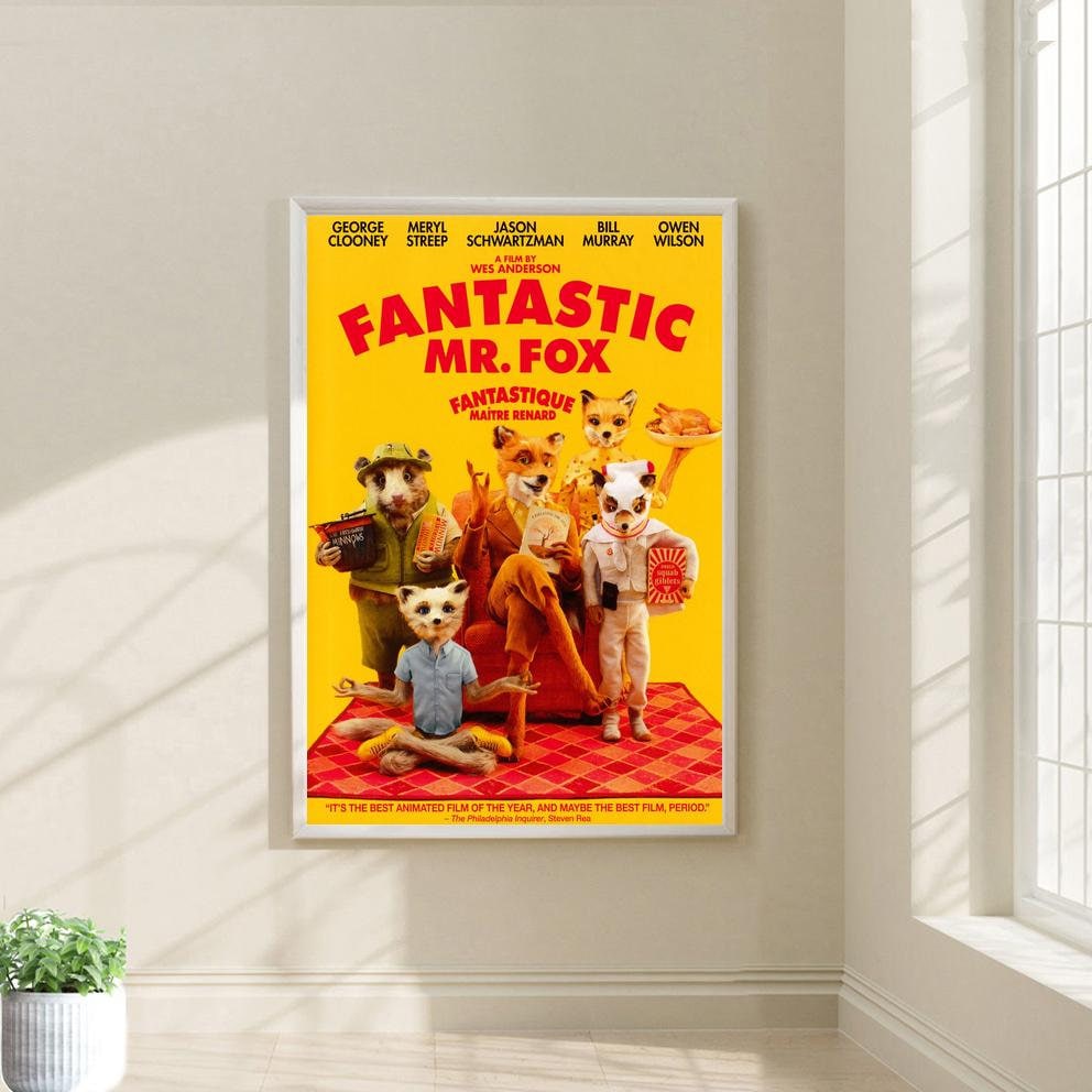 Fantastic Mr. Fox Movie Poster Film Canvas Print Wall Art Canvas for ...