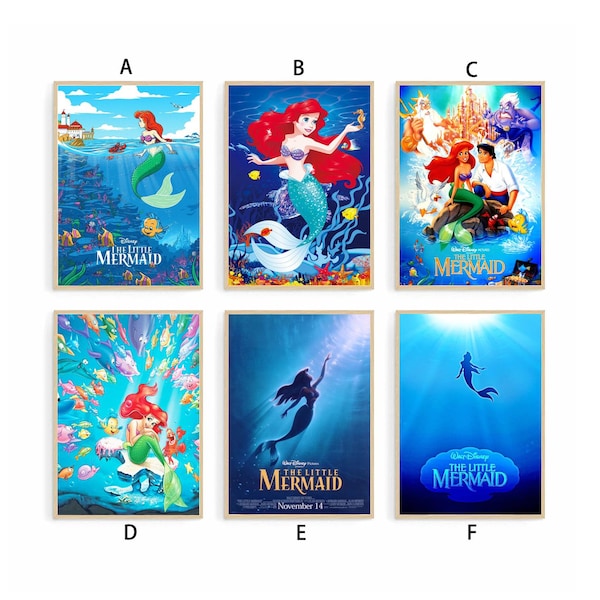 The Little Mermaid 1989 Movie Poster Canvas Print Wall Art Canvas For Living Room Bedroom (No frame)