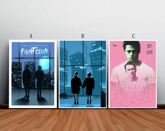 Póster de película Fight Club, lienzo impreso en lienzo, arte de pared, lienzo para sala de estar y dormitorio (sin marco)