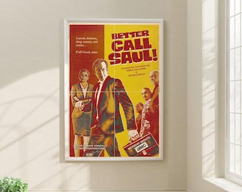 Better Call Saul TV Poster Film Leinwand Druck Wand Kunst Leinwand Für Wohnzimmer Schlafzimmer (Ohne Rahmen)