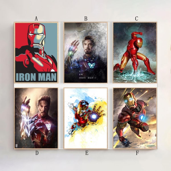 Iron Man Movie Poster Film Canvas Print Wall Art Canvas For Living Room Bedroom (No frame)