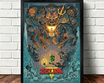 Póster de Legend of Zelda Ocarina of Time Breath of Wild, impresión en lienzo para pared, ideal para sala de estar o dormitorio (sin marco).