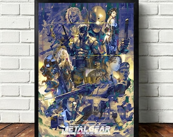 Póster del videojuego Metal Gear, impresión en lienzo, arte de pared en lienzo para sala de estar o dormitorio (sin marco).