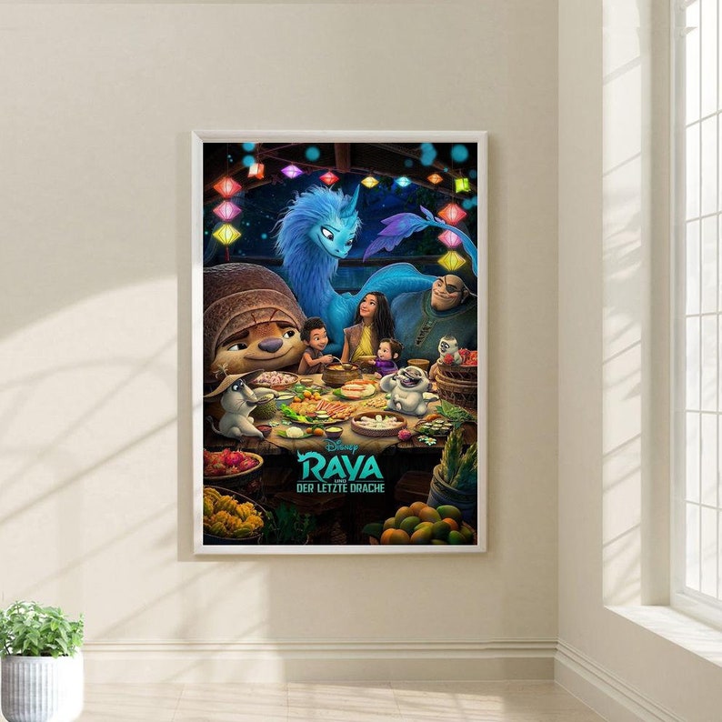 Raya and the Last Dragon Movie Poster Film Canvas Print Wall Art Canvas ...