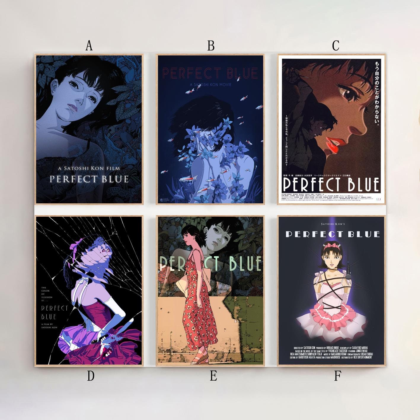 Perfect Blue / Satoshi Kon / Minimalist Movie Poster Print / Mid Century /  Custom Posters / Gift Idea 