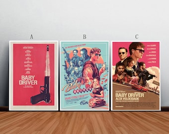 Póster de película Baby Driver, lienzo impreso en lienzo, arte de pared, lienzo para sala de estar y dormitorio (sin marco)