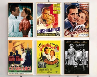 Casablanca-Póster de película, lienzo impreso, arte de pared, lienzo para sala de estar y dormitorio (sin marco)