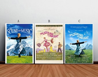 Póster de película El sonido de la música, lienzo impreso en lienzo, arte de pared, lienzo para sala de estar y dormitorio (sin marco)
