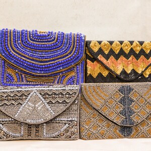 Embrague envolvente con cuentas; Bolso hecho a mano Cuerpo cruzado, bolso de noche; Boda, recuerdo de fiesta, ropa de moda, fiesta de graduación, informal, regalo del Día de la Madre