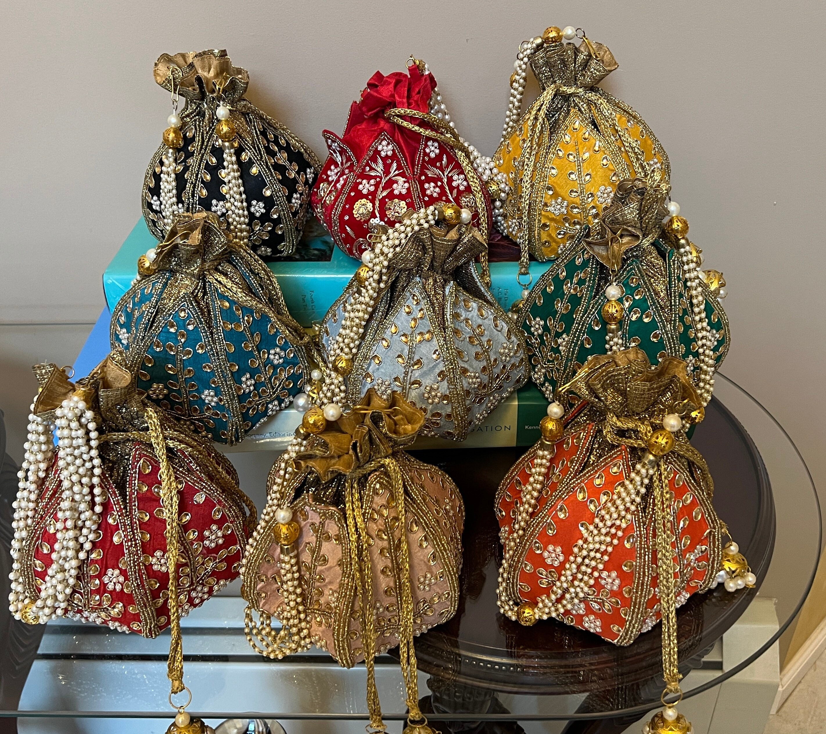 Women's Embroidered Velvet Potli Bags , Wedding Gift - Ritzie – Trendia