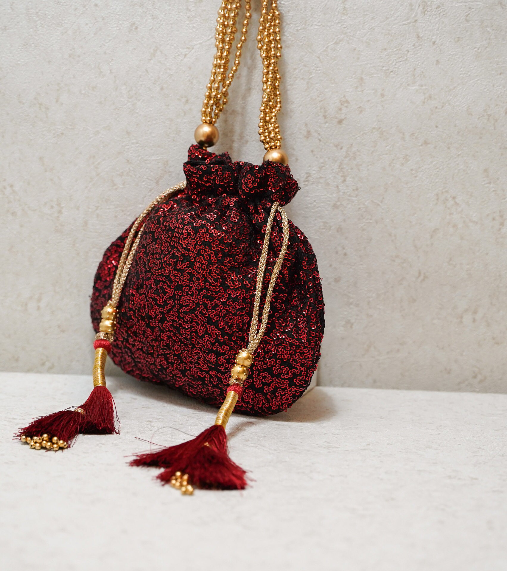 Red and Gold Potli Bag Indian Wedding Return gift/favor Etsy