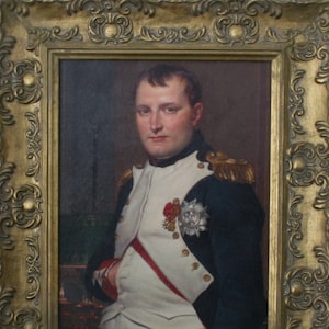 Napoleon Bonaparte Framed Picture - French Military Reproduction Picture, Oleograph