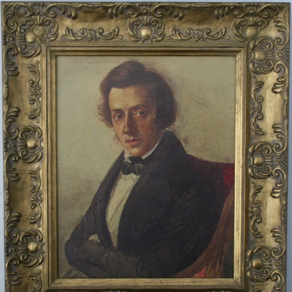 Frédéric François Chopin Framed Picture, Oleograph,   Polish composer of the romantic period.