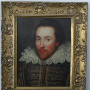 William Shakespeare  Framed Picture, English Playwright , Oleograph