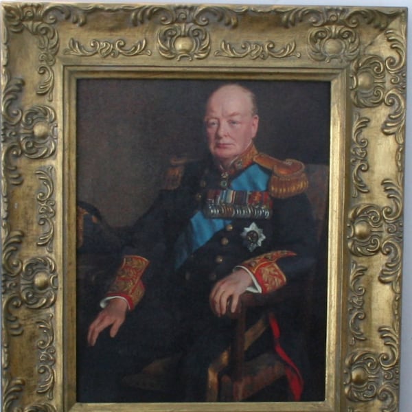 Sir Winston Churchill Framed Picture, Reproduction Picture