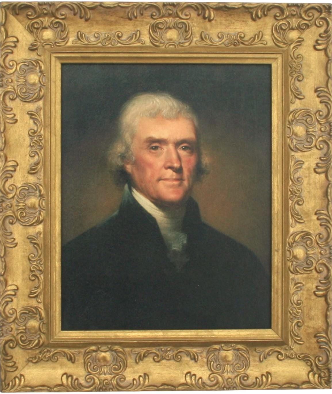 Thomas Jefferson Framed Picture, Oleograph, 3rd American President