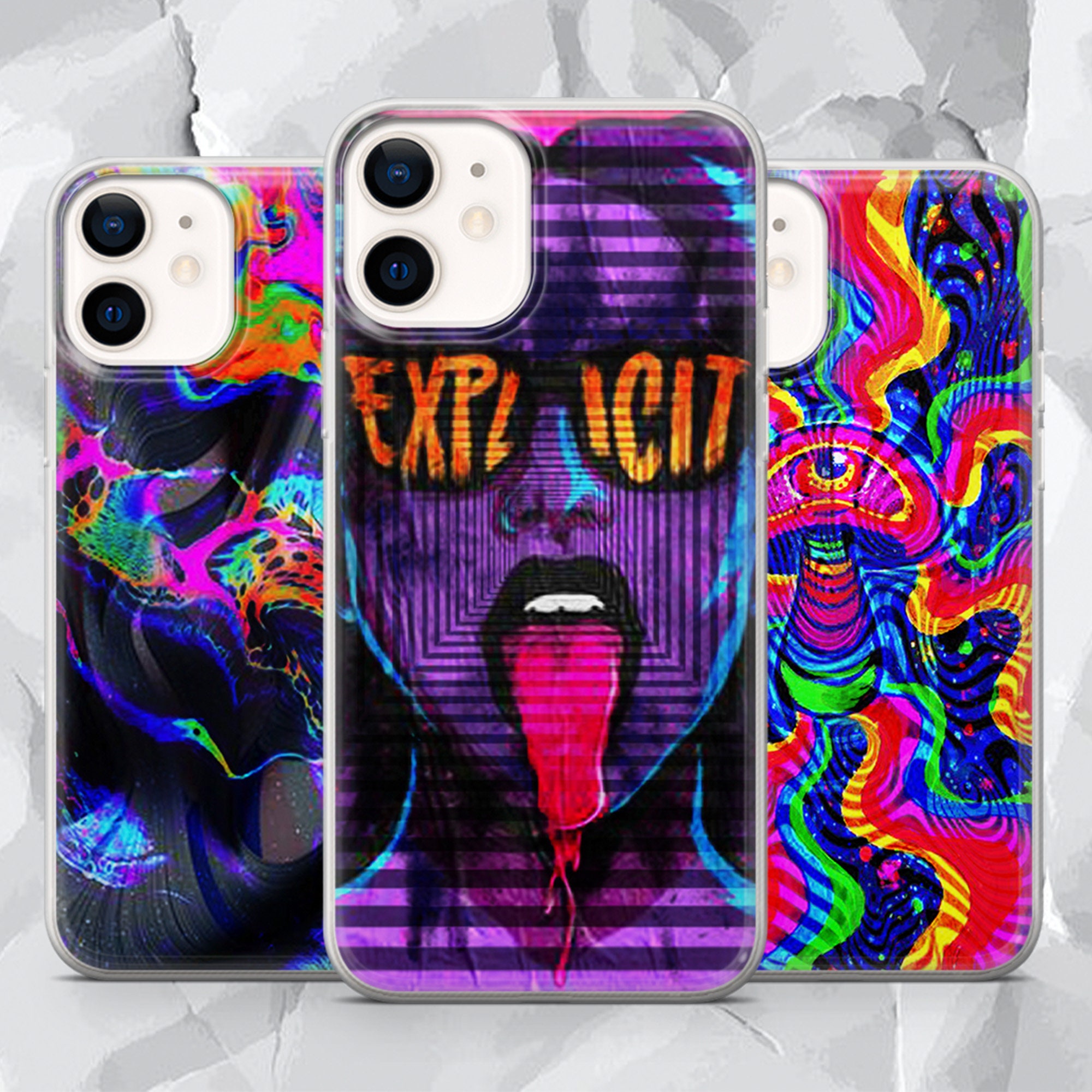 Psychedelic Trippy Phone Case Visuals Colours Mushroom Cover | Etsy