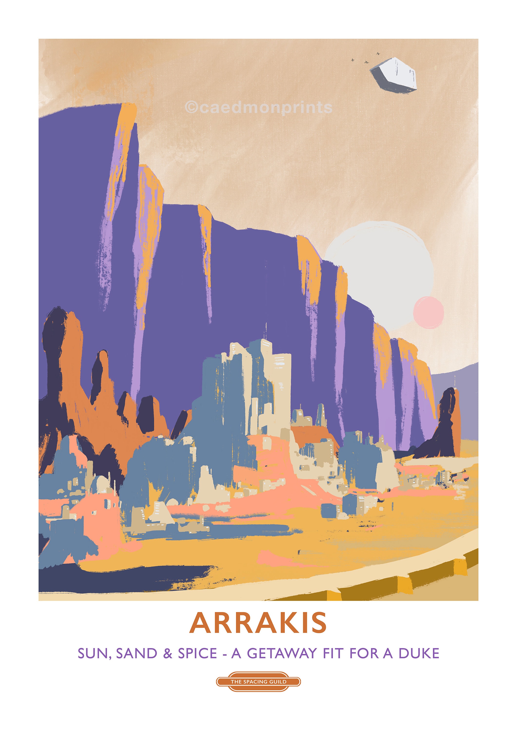 Arrakis Dune Retro Travel Art Print - Etsy