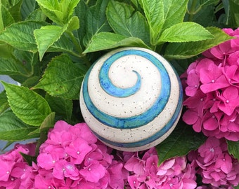 Gartenkeramik„Spiralzauber“ frostfest Keramik, Gartenkugeln, handgefertigte