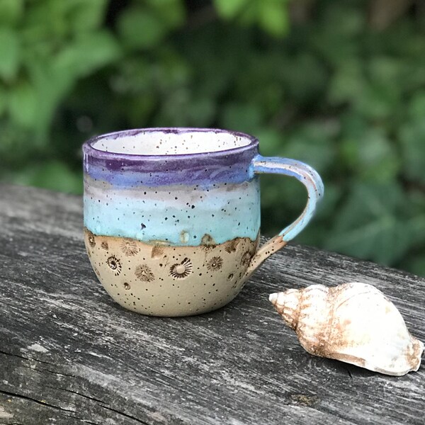 Tassen „Strand“ Keramik handgetöpfert