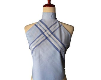 Prada Milano - Chemisier d'été de créateur bleu à carreaux dos nu et dos nu avec cravate