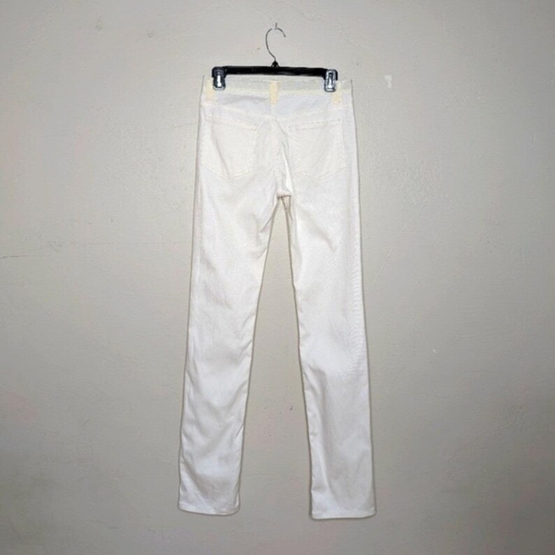 Rare Lanvin Acne Collab Ribbon Waist White Straight Leg Jeans Size 27 image 2