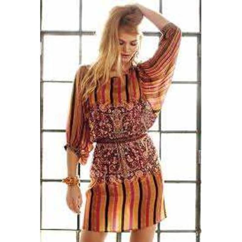 Tanvi Kedia for Anthropologie Sunpass Striped Blouson Dress Size Medium image 8