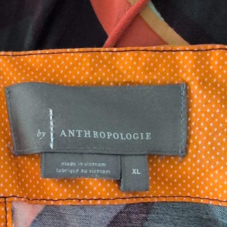 Vestido lencero midi con espalda cruzada y estampado de espiga a rayas Runi de Anthropologie, talla XL imagen 9