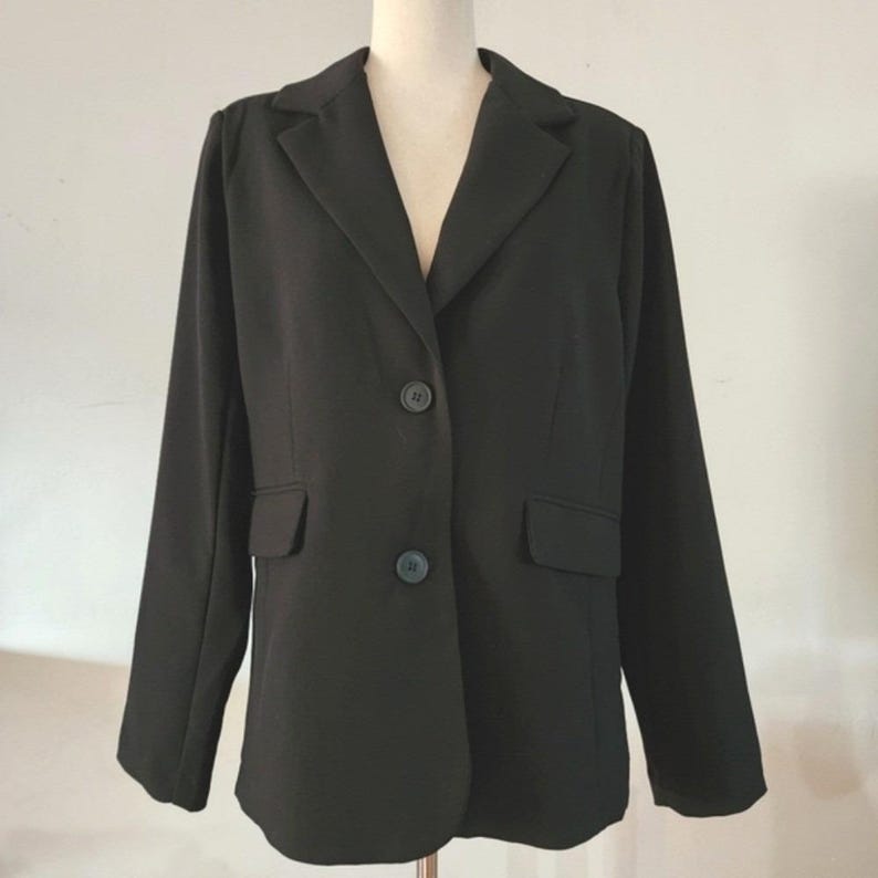 NWT Urban Outfitters Jules Suiting Blazer Black Size Medium image 8