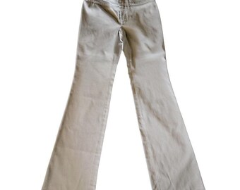 Pantalon Gucci marron clair kaki évasé avec boucle à la taille Fabriqué en Italie Taille 38
