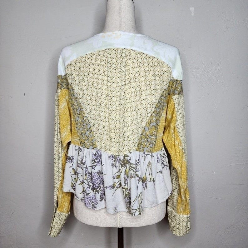 Blusa peplum patchwork Free People Aloha State Of Mind, talla pequeña imagen 2