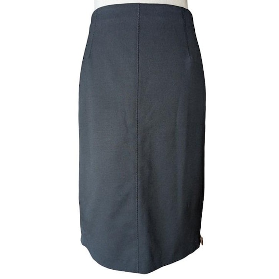 Claude Montana, Claude Montana Paris Vintage Black Virgin Wool Pencil Skirt Made in Italy Size M