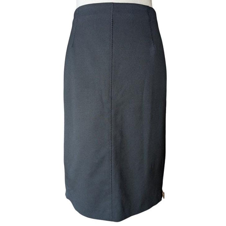 Claude Montana, Claude Montana Paris Vintage Black Virgin Wool Pencil Skirt Made in Italy Size M